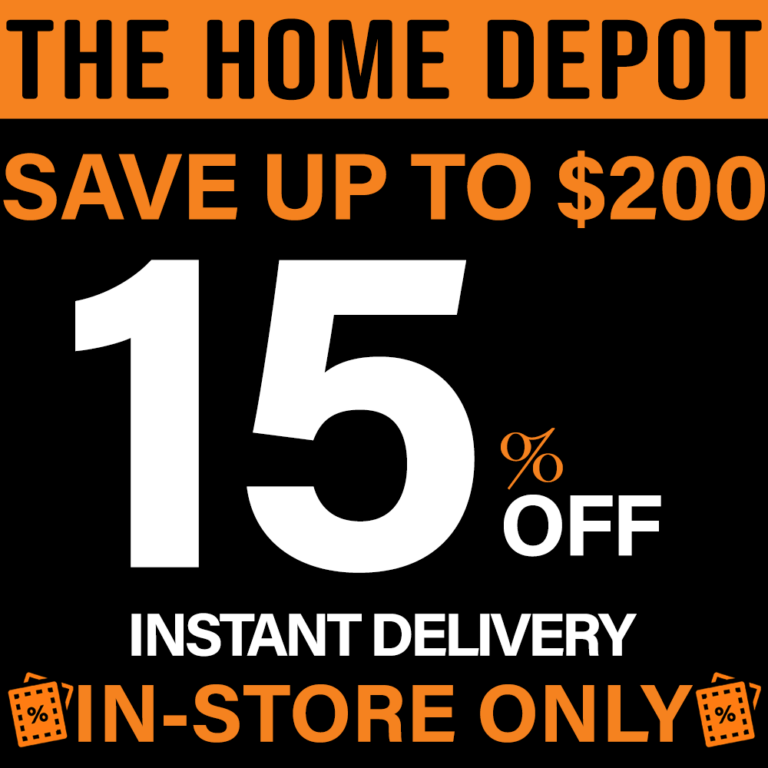 15 OFF Home Depot Printable Coupon In Store Only Buy Home Depot New Home Depot Coupon Instore 1 768x768