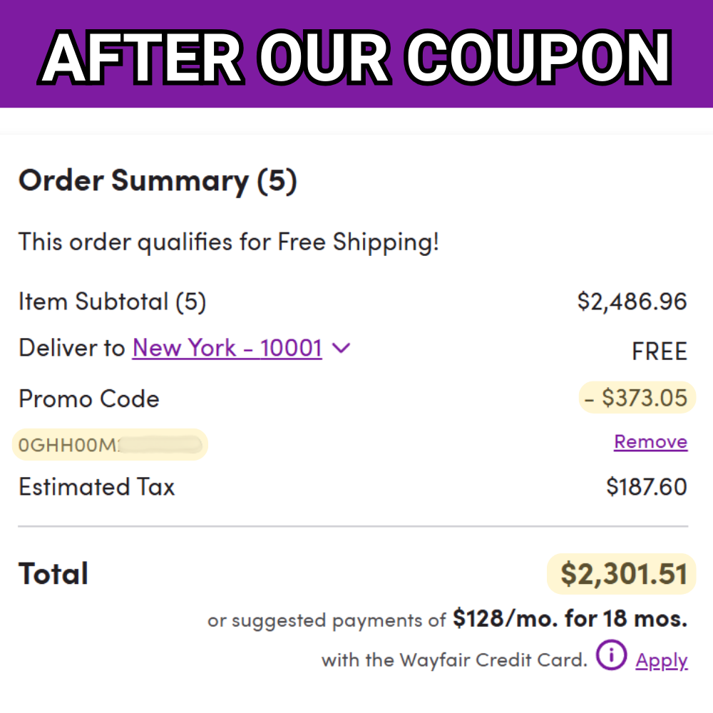 after using our 15% off coupon promo code for Wayfair Guaranteed to work