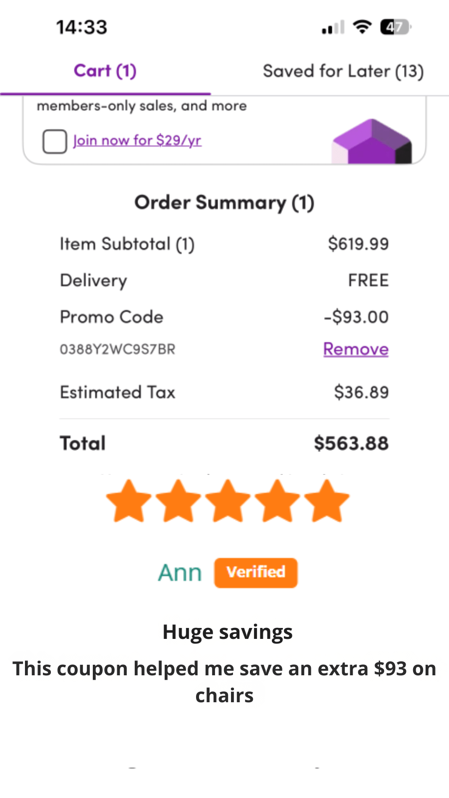 This coupon helped me save an extra $93 on (1)-min